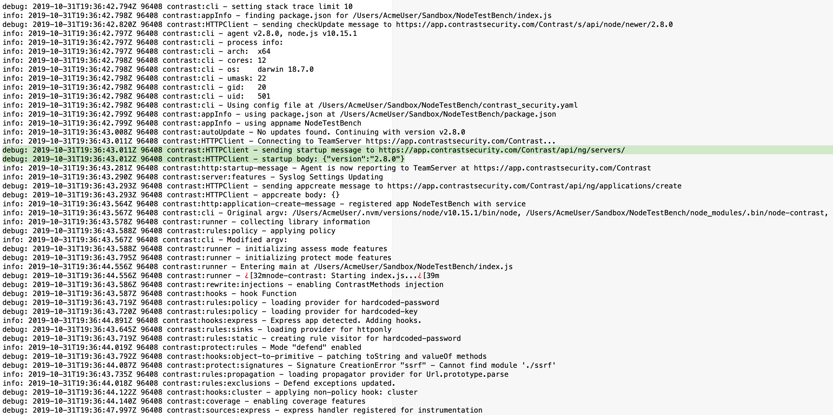 How to get logs from the Node agent – Contrast Security Support Portal